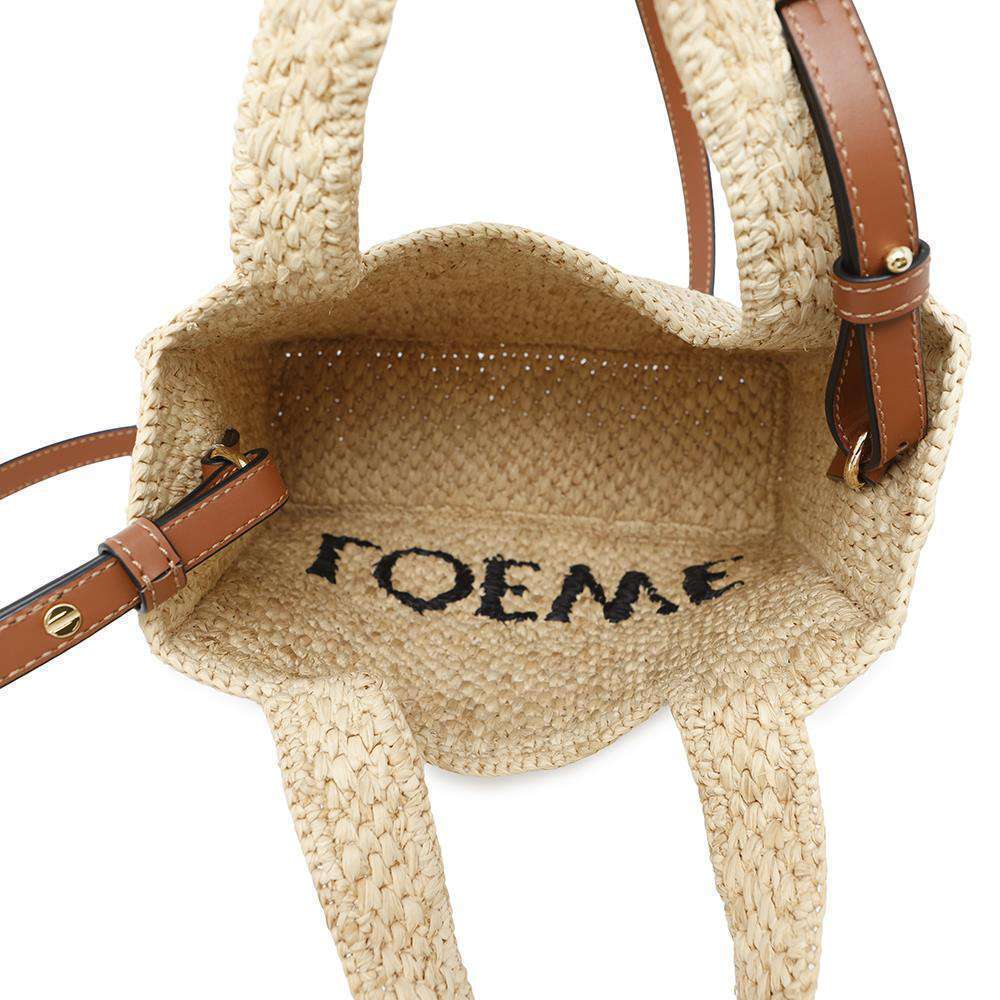 Loewe Font Tote Raffia Handbag Shoulder Bag Basket - Picture 6 of 12